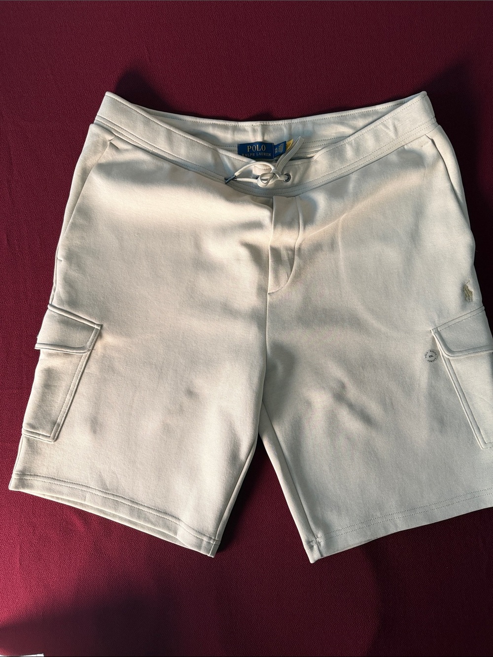 Polo by Ralph Lauren Cream Cargo Cotton Drawstring Mens Shorts